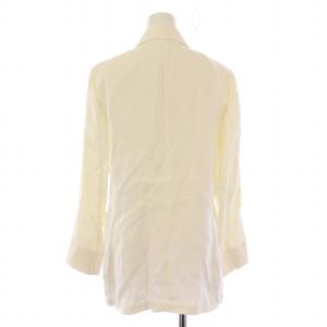 Max Mara テーラードジャケット アウター ダブル 背抜き 麻 リネン 42 白 ホワイト /BB