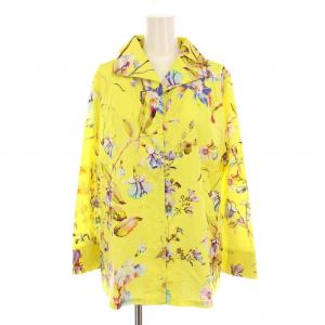 シャツ ブラウス 花柄 長袖 V イエロー 10-51-02-807 /YM