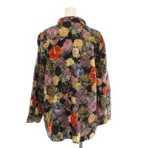 PAUL SMITH シャツ ブラウス 長袖 花柄 総柄 46L 黒 マルチカラー 220-5BLPSIA0611 /YM