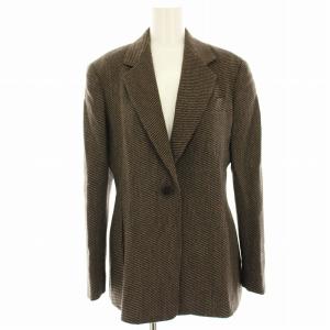 テーラードジャケット シングル 1B ウール カシミヤ混 42 茶 ブラウン ベージュ 73136 /HN