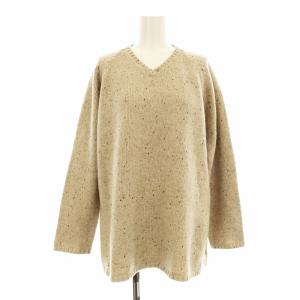 ニット セーター 長袖 Vネック ウール カシミヤ混 M ベージュ /KU
