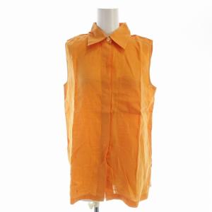 シャツ ブラウス ノースリーブ 麻 リネン 40 オレンジ 73136 /EE