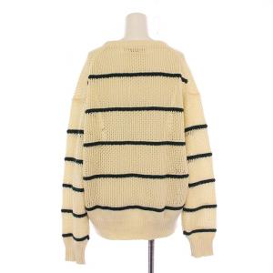 Shinzone COTTON LINEN MESH STRIPED KNIT コットンリネンメッシュストライプニット 長袖