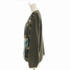 ANYA HINDMARCH ニット セーター カシミヤ混 長袖 プリント L カーキ /EE