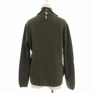 ANYA HINDMARCH ニット セーター カシミヤ混 ハイネック 長袖 プリント L カーキ /EE