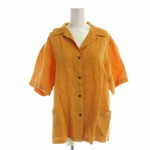 シャツ ブラウス 半袖 麻 リネン 40 オレンジ 73136 /EE