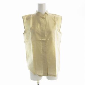 シャツ ブラウスノースリーブ 絹 シルク 38 ベージュ 73136 /EE
