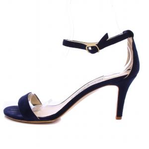 サンダル ハイヒール ストラップ スエード 38 ネイビー /BM