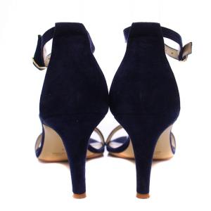 Nebuloni サンダル ハイヒール ストラップ スエード 38 ネイビー /BM