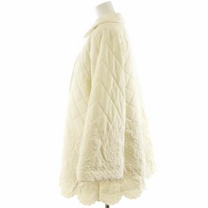 Chesty 23AW 2WAYキルティングコート ミドル丈 スカラップ 花柄 中綿 ベスト付き アウター 0 白 ホワイト