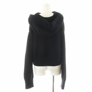 ADEAM ニット セーター 長袖 フード ヘンリーネック コットン カシミヤ混 2 黒 ブラック 36530 /AN34