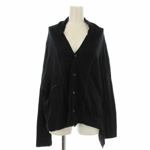 ヨウジヤマモト カーディガン ニット 変形 アシンメトリー 長袖 2 黒 ブラック YV-T34-072