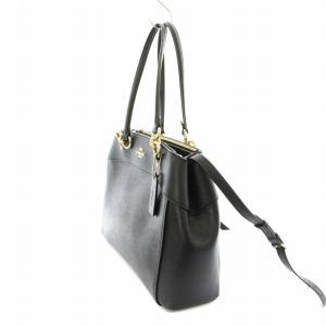 COACH ラージ ブルック キャリーオール クロスグレインレザー 2WAY ハンドバッグ ショルダーバッグ チャーム付き
