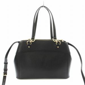 COACH ラージ ブルック キャリーオール クロスグレインレザー 2WAY ハンドバッグ ショルダーバッグ チャーム付き