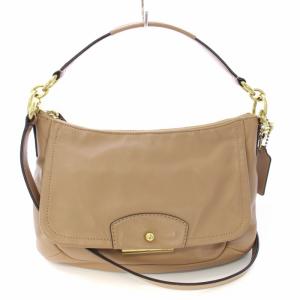 クリスティンレザーホーボー ハンドバッグ ショルダーバッグ 2WAY ベージュ F22308 /TK