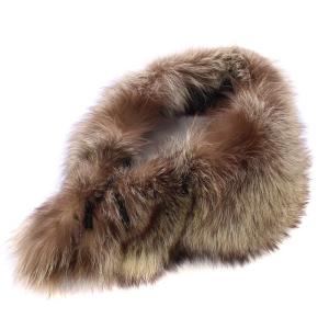 銀サガ ティペット フォックスファー 毛皮 茶 ブラウン /BB
