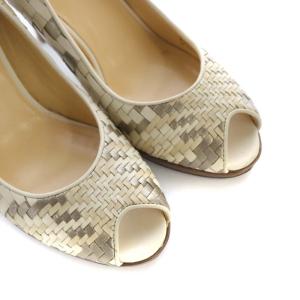 COLE HAAN パンプス オープントゥ ハイヒール 6B 23cm ベージュ アイボリー /RO