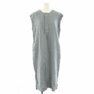 ワンピース ロングノースリーブ 麻 リネン 0 水色 ライトブルー FOP24199B /YT