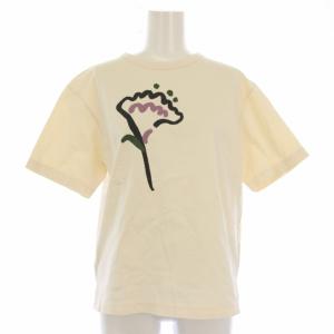 Tシャツ カットソー 半袖 花柄 プリント 2 アイボリー PCT-3072C /TK