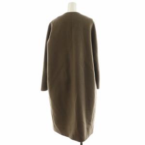 MUSE de Deuxieme Classe ダブルクロス ノーカラーコート ロング丈 ウール アウター ベージュ 18020500404030 /AN43