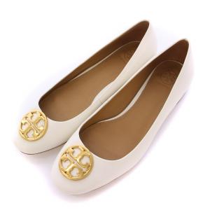 パンプス ラウンドトゥ ローヒール レザー ロゴ 8C 白 ホワイト /BB