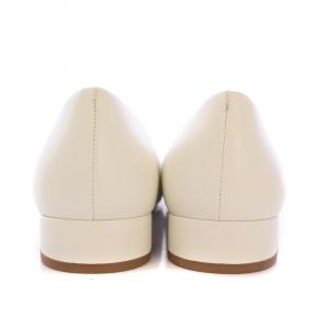 TORY BURCH パンプス ラウンドトゥ ローヒール レザー ロゴ 8C 白 ホワイト /BB