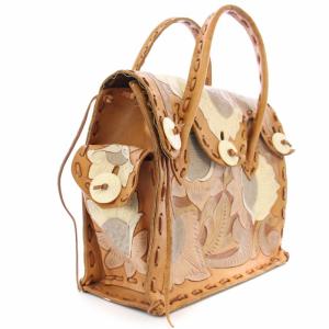 GRACE CONTINENTAL カービングバッグ ハンドバッグ トートバッグ ブラウン /TK