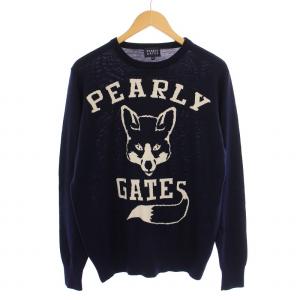 ニット セーター 長袖 クルーネック キツネ ウール 5 ネイビー /BM