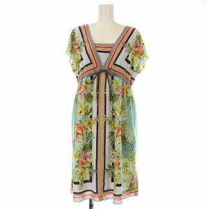 パターンプリントワンピース ひざ丈 半袖 総柄 36 マルチカラー 07113671 /OR