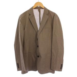 テーラードジャケット シングル 2B 麻混 L カーキ A1E50-130-45 /BM