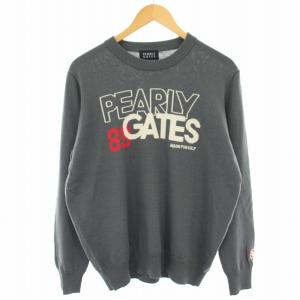 ニット セーター ウール 長袖 ロゴ 6 グレー 053-8270905 /HN