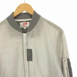 MASTER BUNNY EDITION MA-1 ジャケット ブルゾン スタジャン ナイロン ジップアップ 6 グレー 158-6120201