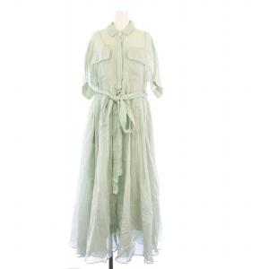 22SS シャツワンピース シアー 38 ミントグリーン 3510300394