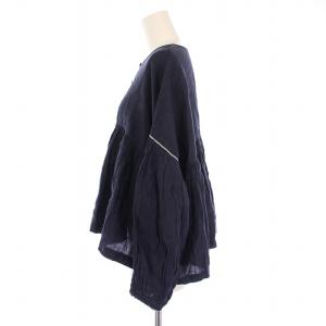 nest Robe マイパフィブラウス シャツ 長袖 リネン F 紺 01203-1510-1 /BM