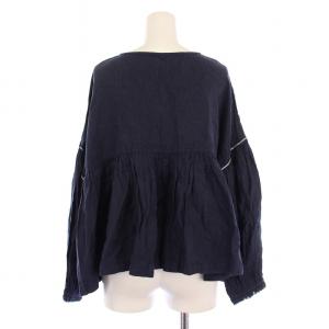 nest Robe マイパフィブラウス シャツ 長袖 リネン F 紺 01203-1510-1 /BM