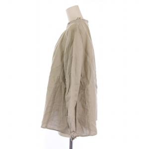 nest Robe ビエラスタンドフリルブラウス シャツ 長袖 リネン F ベージュ 01175-1112-39 /BM