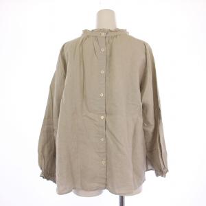 nest Robe ビエラスタンドフリルブラウス シャツ 長袖 リネン F ベージュ 01175-1112-39 /BM