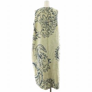 45R ズック麻世妙のプリントドレス ワンピース 0 ホワイト ブルー 8065056