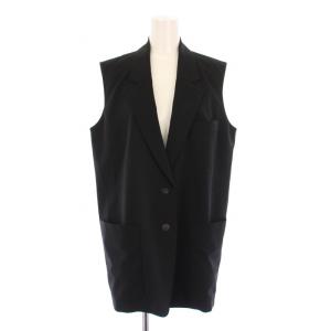 Sycamore Olibi テーラードベスト シングル 背抜き ストレッチ 無地 38 黒 ブラック