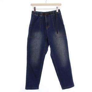 ストレッチ デニム ルーズテーパード リッジパンツ ベイカーパンツ ジーンズ ジップフライ S インディゴ