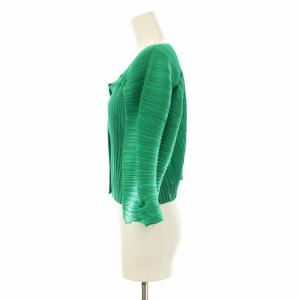 PLEATS PLEASE ISSEY MIYAKE イッセイミヤケ カーディガン 五分袖 プリーツ グリーン PP31JO472
