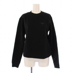 スウェット トレーナー 長袖 クルーネック ストレッチ 裏起毛 ロゴ プリント 38 黒 ブラック /BB