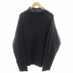 カットソー 長袖 ハイネック コットン 3 黒 ブラック EK-457 /AN36
