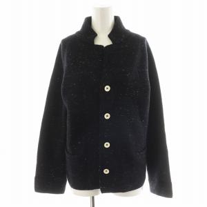 ニットジャケット シングル コットン 2 黒 ブラック /AN42