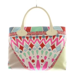 トートバッグ ハンドバッグ 総柄 ナイロン マルチカラー ピンク 赤 レッド 青 ブルー /AN4 D