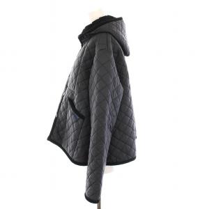 LAVENHAM キルティングジャケット 中綿 フード付き アウター 38 黒 ダークグレー /YM
