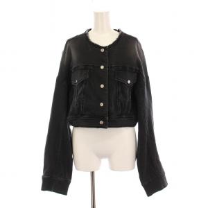 Cut Denim Jacket カット デニム ショートジャケット ノーカラー ジージャン Gジャン
