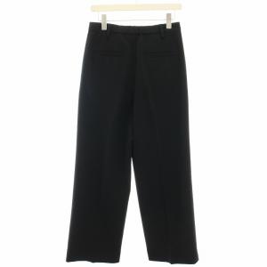 Spick&Span 24SS ダブルクロスツータックパンツ ワイドパンツ イージー 38 黒 ブラック 24030200810010