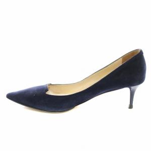 JIMMY CHOO アリュール スエード キトンヒール パンプス ポインテッドトゥ 35.5 紺 ネイビー /KU