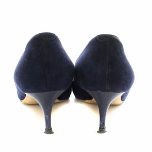 JIMMY CHOO アリュール スエード キトンヒール パンプス ポインテッドトゥ 35.5 紺 ネイビー /KU